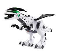 NOLITOY Dinosaure à Spray Mécanique Blanc Grand Format, Électrique Pulvérisation de Brouillard et Effets Sonores Réalistes, Décoration de Bureau et Collection de Dinosaures pour Garçon