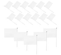 NOLITOY Drapeaux Blancs Légers sur Hampe en Polyester Lot de 30 Mini Drapeaux à Main Unis Réutilisables pour Fêtes Défilés Événements Scolaires et Animations en Intérieur et Extérieur