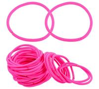 NOLITOY Élastiques Cheveux Souples en Nylon sans Métal, Lot de 50 Pièces Rose Fluo, Épais et Résistants, Adaptés Queue de Cheval et Coiffures Garçon et Filles et Adultes,