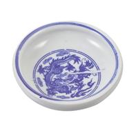 NOLITOY Encrier en Céramique Petit Format Bleu et Blanc Plateau à Pinceaux Décor Dragon, Bol à Encre pour Peinture et Calligraphie, Adapté aux Étudiants et Artistes
