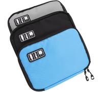 NOLITOY Ensemble 3 Pièces de Pochettes de Rangement pour Accessoires Numériques, Étuis Organisateurs pour Câbles de Données et Chargeurs, Multifonctionnels, Portables, pour Voyage