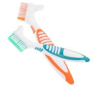 NOLITOY Ensemble de 2 Kits Brosses à Dents de Voyage Étuis Rigides, Poils Durs, Couleurs Orange et Vert, Porte-brosses à Dents Étanche et Léger, pour Voyages, Camping et Usage Quotidien