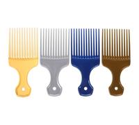 NOLITOY Ensemble de 4 Peignes à Cheveux à Dents Larges Noir Bleu Or Argenté, Peignes Professionnels Ergonomiques pour Hommes et Femmes, Coiffure Plaquée, Cheveux Bouclés, Salon