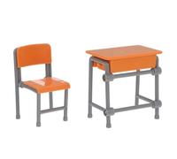 NOLITOY Ensemble De 5 Meubles De Classe Miniatures Comprenant des Modèles Réalistes De Mini-Bureaux Et De Chaises D'école, des Accessoires pour Maison De Poupée, des Accessoires pour