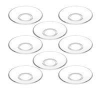 NOLITOY Ensemble de 8 Soucoupes en Verre Transparent 9X9 CM pour Tasse à Thé Assiettes Rondes Polyvalentes pour Apéritif Desserts et Café Légères et Empilables Faciles à Nettoyer