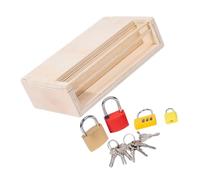 NOLITOY Ensemble de Jouets Cadenas et Clé en Bois Montessori Jeu d'Éveil Serrures pour Tout-Petits 1-3 Ans Boîte Éducative Sécurisée Bords Lisses Favorisant la Motricité Résolution de