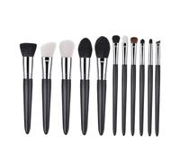 NOLITOY Ensemble de Pinceaux Maquillage 11 Pièces en Poils de Chèvre Naturels Manches en Bois Kit Professionnel pour Poudres Blush et Fards à Paupières Maquillage pour Femmes Maison