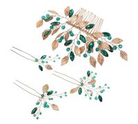 NOLITOY Ensemble Épingles à Cheveux Chinois Faits Main, Style Vintage Rétro, 4 Pièces en Cristal, Accessoires Coiffure Mariage, Demoiselle D’honneur, Peignes Latéraux et Postiches,