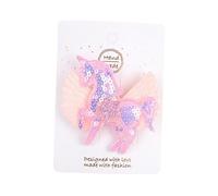 NOLITOY Épingle à Cheveux Licorne pour Garçon et Filles Lot de 8 Petit Modèle Pince à Cheveux Éblouissante Filles Design Licorne Tissu Pailleté