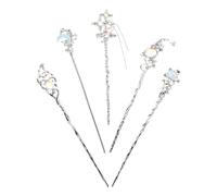 NOLITOY Épingles à Cheveux Forme Lune et Étoile Lot de 5 en Alliage Argenté Accessoires Coiffure Vintage Éclat Lumineux et Confort pour Mariages