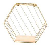 NOLITOY Étagère Murale Fer Doré Hexagonale sans Perçage Support Multifonction pour Rangement Salle de Bain et Cuisine Installation Facile et Antirouille