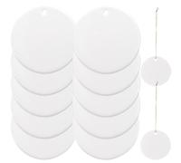 NOLITOY Étiquettes Suspendues Rondes en Céramique Blanche et Lot de 12, Prêtes à Peindre de Décoratives pour Bureau et de pour Bureau