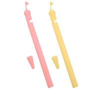 NOLITOY Étui à Crayons Anti-Perte en Silicone pour Stylet 1ère Génération, Lot de 2 Protections Antichute Cartoon Petit Ours, Couleurs Rose et Jaune, Accessoire Pratique pour Bureau