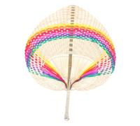 NOLITOY Éventail Main Tissé Main Bambou Coloré Léger et Résistant Ventilateur Portable Décoratif Style Chinois pour Mariage et Usage Extérieur