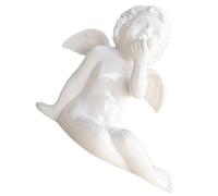 NOLITOY Figurine Ange en Céramique Européenne 1 Pièce Sculpture D’Ange Décorative à Fond Plat Décoration Intérieure pour Mariage Bureau et Maison Statue D’Ange Gardien Élégante