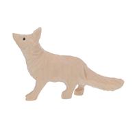 NOLITOY Figurine de Renard en Bois Sculptée la Main avec Surface à Peindre, Décoration Rustique pour Bureau ou Projets Créatifs, Sculpture Animale Bois Naturel