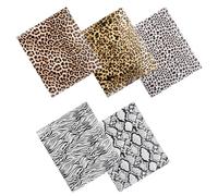 NOLITOY Film de Transfert Thermique Léopard 5 Pièces en Vinyle Thermocollant Pu pour Décoration Textile DIY sur T-shirts, Paquet, Chaussures et Accessoires Créatifs