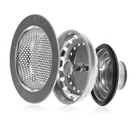 NOLITOY Filtre Évier Cuisine Acier Inoxydable Bouchon Panier Bonde Évier avec Bouchon Étanche et Crépine Cheveux pour Évacuation