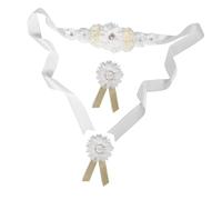 NOLITOY Flower Belt Ceinture de Grossesse Fleurie Ajustable pour Bandeau Confortable Respirant à Bretelles Élastiques pour Shower et Événements Spéciaux