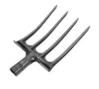 NOLITOY Fourche à Quatre Dents en Acier Solide pour Jardinage Agricole, Ameublissement Et Retournement du Sol, Tête De Fourche De Rechange 35 Mm Compatible, Outil Polyvalent pour Écurie Et Culture