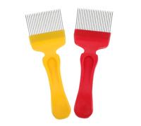 NOLITOY Fourchettes à Désoperculer Apiculture en Acier Inoxydable 21 Aiguilles, Lot 2 Pièces Rouge et Jaune, Outil de Récolte du Miel pour Ruche, Accessoire Professionnel et Amateur