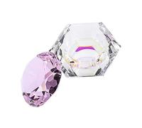 NOLITOY Gobelet Verre à Manucure avec Couvercle Verre Cristal pour Nail Art Contenant Pratique pour Pinceaux et Poudre Acrylique Usage Professionnel et Personnel Léger et Sécurisé pour