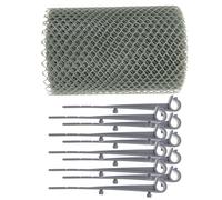 NOLITOY Grille de Protection Gouttière en Maille Hexagonale Gris 6 M X 16 CM avec Crochets Filet Anti-Feuilles pour Toiture Protection Solide et Filtrage des Débris