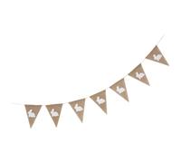 NOLITOY Guirlande de Fanions en Toile de Jute Lapins de Pâques Bannière Suspendue Décorative pour Fête de Printemps Décoration de Pâques Rustique et Festive Ornement à Suspendre pour