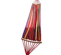 NOLITOY Hamac de Camping Rouge en Toile Canvas Double Bâton en Bois