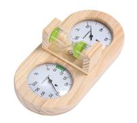 NOLITOY Hygromètre et Thermomètre Mécanique pour Sauna avec Minuteur Sablier 15, Double Cadran, en Bois Vert, Accessoires Sauna pour Spa Intérieur et Salle de Bain, Surveillance