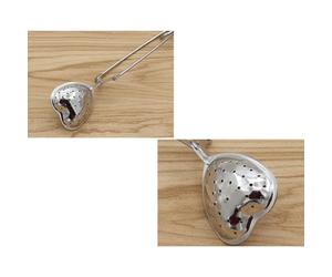 NOLITOY Infuseur à Thé 2pcs en Acier Inoxydable Forme Cœur avec Poignée, Passoire à Thé Créative et Facile à Nettoyer, pour Maison et Tea Party Argenté