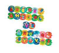NOLITOY Jeu Éducatif Lettres Anglaises Bois pour Garçon Fille Puzzle Dassociation Mots et Lettres Préscolaire Montessori Stimulant Concentration et Motricité Fine Garçons et Filles
