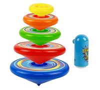NOLITOY Jouets Toupies pour Garçon Fille Toupies Portables Colorées avec Lanceur Éducatif pour Développer la Coordination pour et Fêtes Couleurs Aléatoires Couleur