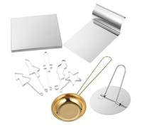 NOLITOY Kit de Jeu Coréen Moules à Biscuits Métal Doré avec Accessoires de Sculpture Sucre pour Sucré