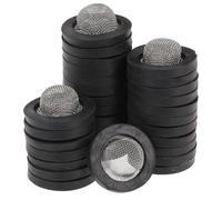 NOLITOY Kit de Joints D’étanchéité 304 avec Crépine INOX 1/2 Pouce pour Robinet et Tuyau D’arrosage, Anneau Caoutchouc Épais, 30 Pièces, Filtration Anti-Obstruction pour Jardin