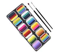 NOLITOY Kit de Maquillage Professionnel Visage et Corps Arc--ciel Dégradé Peinture Mate et Nacrée Kit de Peinture Visage Lavable pour Adultes et Halloween