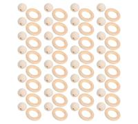 NOLITOY Kit de Perles en Bois Naturel Beige pour Macramé et Bijoux Diy, Anneaux Ronds Non Finition Charme Rustique Unique et Utilisation Polyvalente en Artisanat