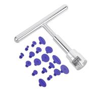 NOLITOY Kit Débosselage Voiture avec Barre T Argentée et Onglets Bleus Outil Réparation Carrosserie sans Peinture pour Bosses Impacts Grêle et Bricolage Auto