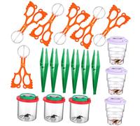 NOLITOY Kit Exploration Insectes pour Garçon Fille Loupe Boîte Observation Retractable Pinces et Échantillons Simulés pour Apprentissage Plein Air