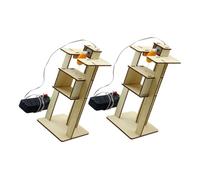 NOLITOY Kit Scientifique Éducatif Ascenseur en Bois à Monter Soi-même 2 Pièces Jeu Éducatif Stem pour Garçon et Filles, D'assemblage Manuel, Puzzle Ascenseur Bois Ludique et Pédagogique