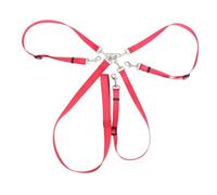 NOLITOY Laisse Réglable Triple pour Chien Laisse de Dressage Résistante et Confortable avec Clips Adaptée Aux et Entraînements de Chiots Nylon Rouge