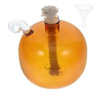 NOLITOY Lampe à Huile Rechargeable Ronde, Verre Transparent, Mèche Coton, Usage Intérieur Maison et Salle à Manger, Bougie Liquide sans Parfum, Petite Lampe à Pétrole, Couleur Dorée