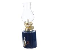 NOLITOY Lampe à Huile Vintage Céramique avec Chambre Lanterne Tempête Intérieur Et Extérieur pour Camping Et Décoration De Table