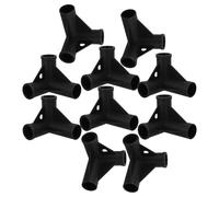 NOLITOY Lot de 10 Connecteurs en T 90° pour Parc Bébé, Diamètre Intérieur 19,2 Mm, Plastique PP Noir, Articulation 3 Voies pour Barrière de Sécurité Modulable et Espace de Jeu