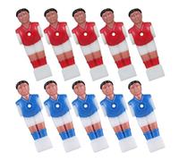 NOLITOY Lot de 10 Figurines de Foot en ABS Joueurs Miniatures Noir et Rouge/Bleu Accessoires de Remplacement pour Table de Football de Bureau Kit Complet pour Parties Conviviales