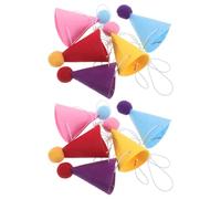 NOLITOY Lot de 10 Mini Chapeaux d'anniversaire Multicolores pour Petits Animaux, Casquettes Coniques en Non-tissé Légères et Réglables, Accessoires Fête pour Chiots, Chatons et Petits