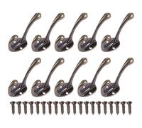 NOLITOY Lot de 10 Set de Crochets Muraux Vintage en Alliage Bronze Vert 55x43mm, Patères Murales pour Porte-manteaux et Vêtements, Accessoires de Rangement pour Maison, Bureau, Salle