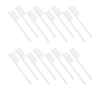 NOLITOY Lot de 100 Brosses à Dents pour Doigt à Poils Souples Manche Court Ergonomique Blanc Brosse à Dents de Sécurité Compacte pour Nettoyage Buccal en Milieu Carcéral Hôpital ou