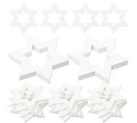 NOLITOY Lot de 100 Tranches de Bois Blanc Étoile à Six Branches pour Décoration Diy, Morceaux de Bois Brut, Finition Soignée, pour Décoration Maison et Loisirs Créatifs