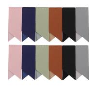 NOLITOY Lot de 12 Marque-Pages en Similicuir PU 6 Couleurs Unies Couture Raffinée Accessoire Lecture pour Étudiants et Amateurs de Livres Marque-Pages Pratiques et Élégants pour Homme
